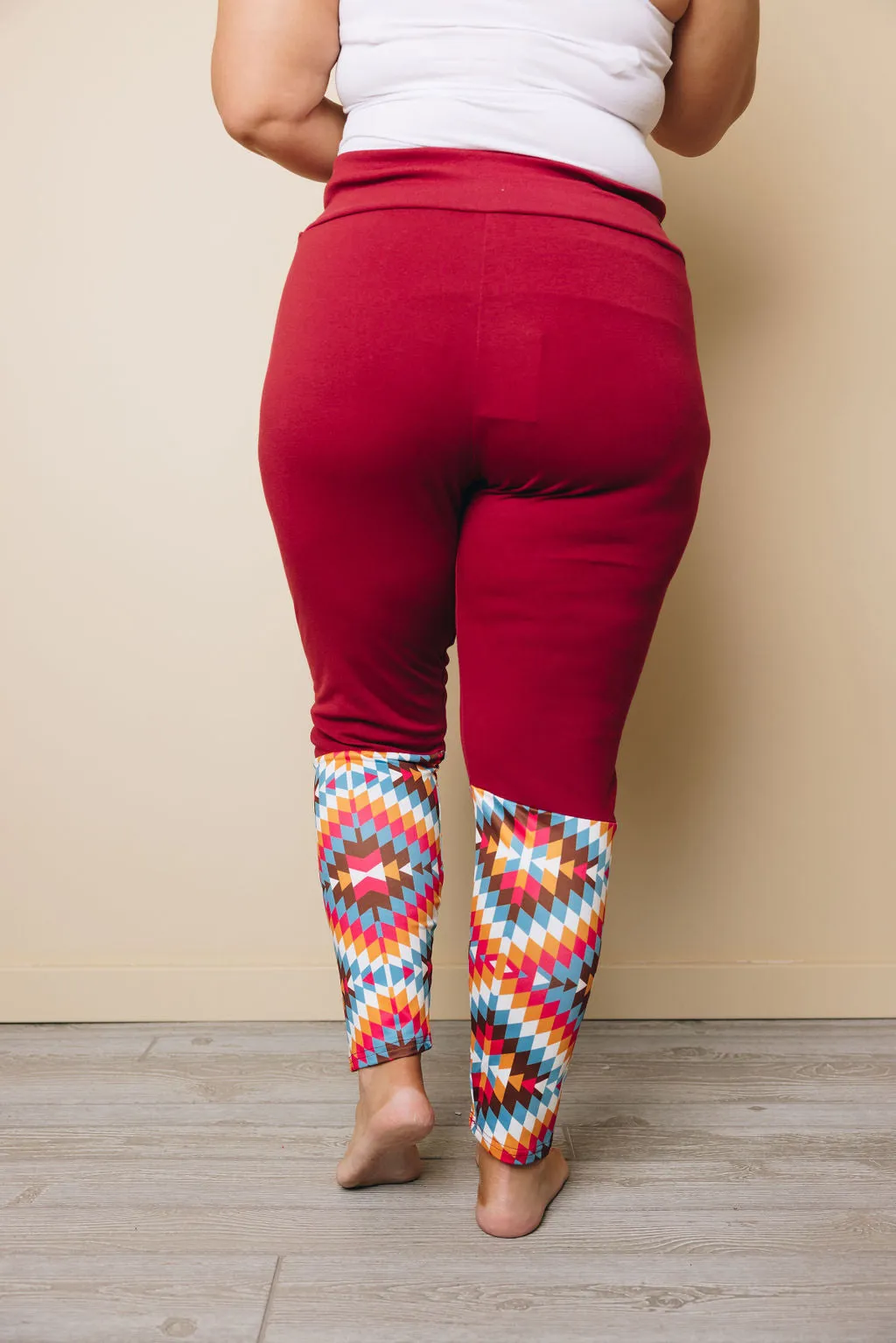 Plus Size - Aztec High Waist Pants