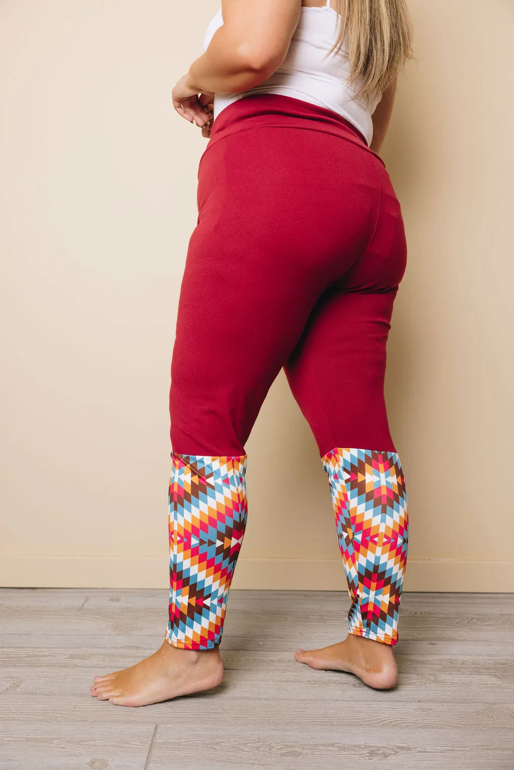 Plus Size - Aztec High Waist Pants