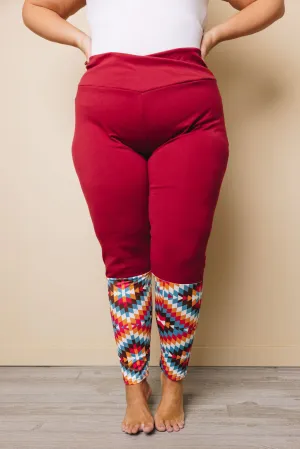 Plus Size - Aztec High Waist Pants