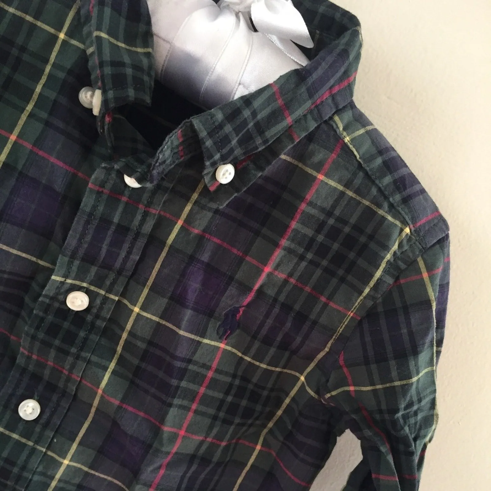 Ralph Lauren Plaid Button Down Shirt 12 Months