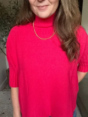 Red High neck, Mid Sleeve Jumper