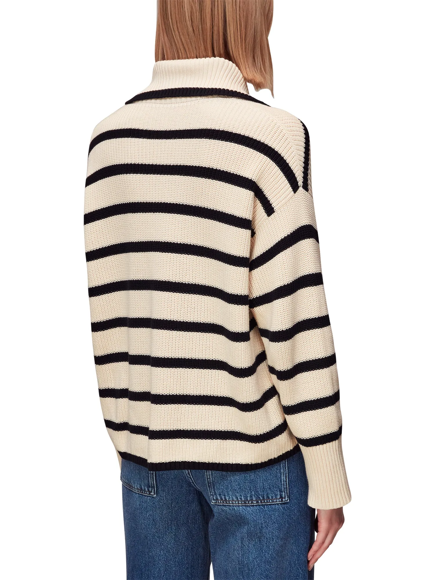 Rib Stripe Collar Sweater