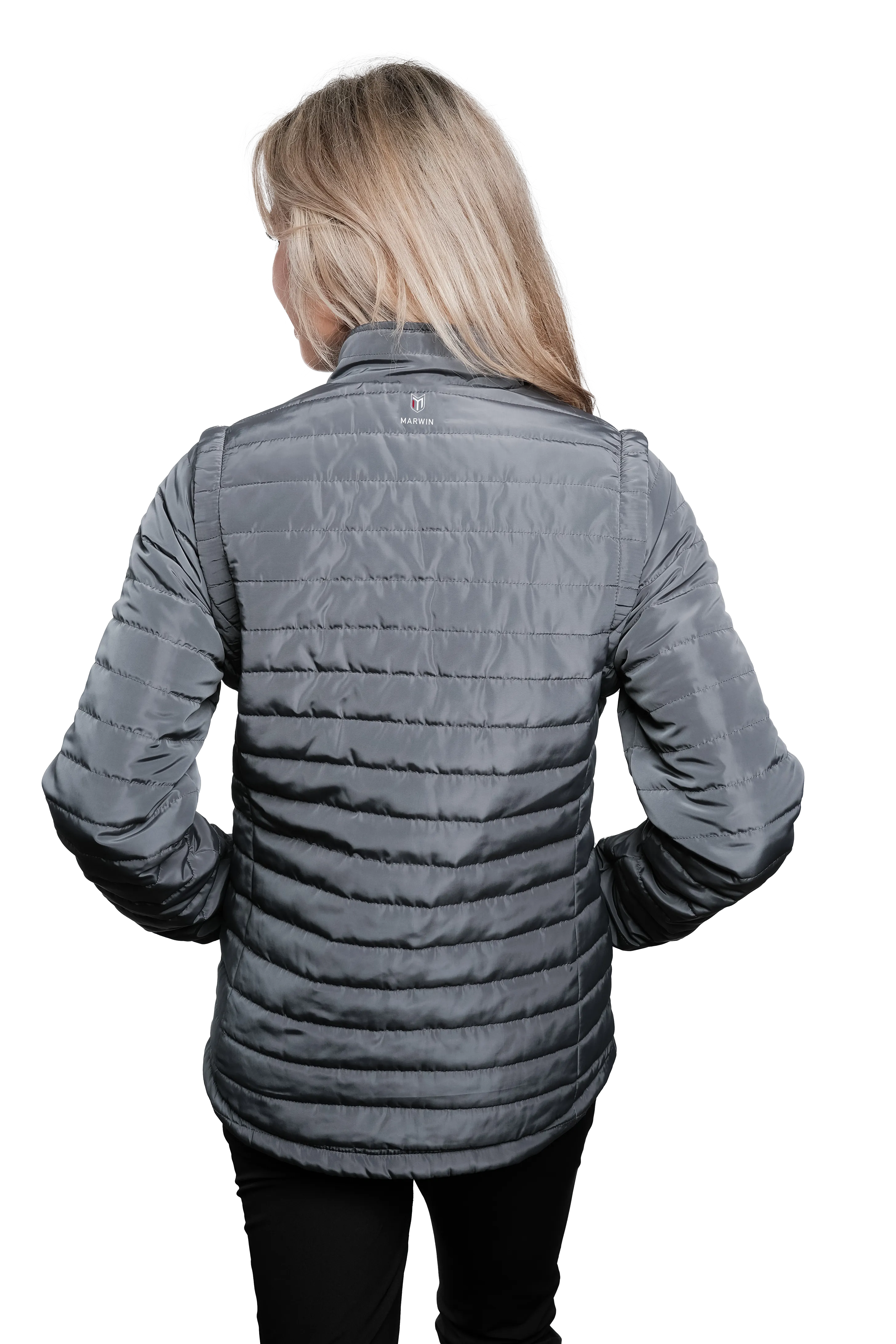 Sierra Grey Women's Puffer Jacket Removable Arms