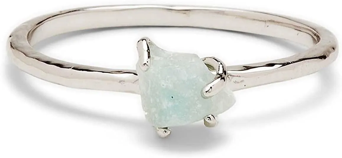 Silver Raw Gemstone Ring