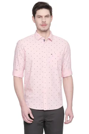 Slim Fit Printed Fil A Fil Shirt