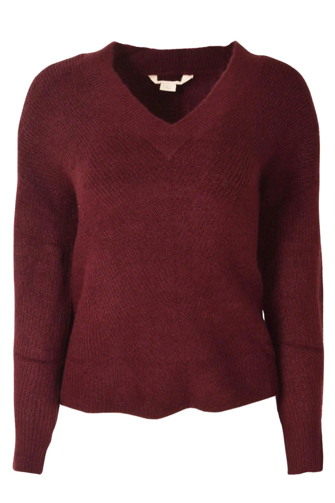 Soft Ribbed V Neck Jumper