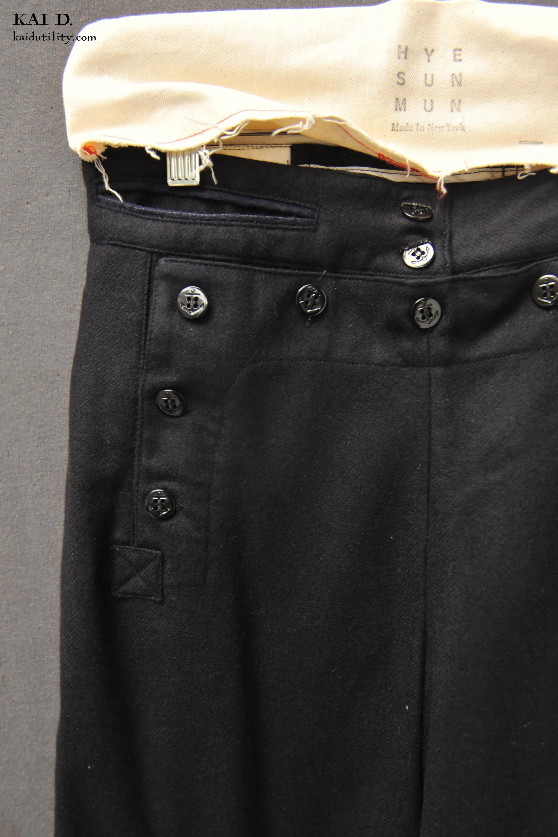 Soft wool sailor pants - Midnight - XS, M