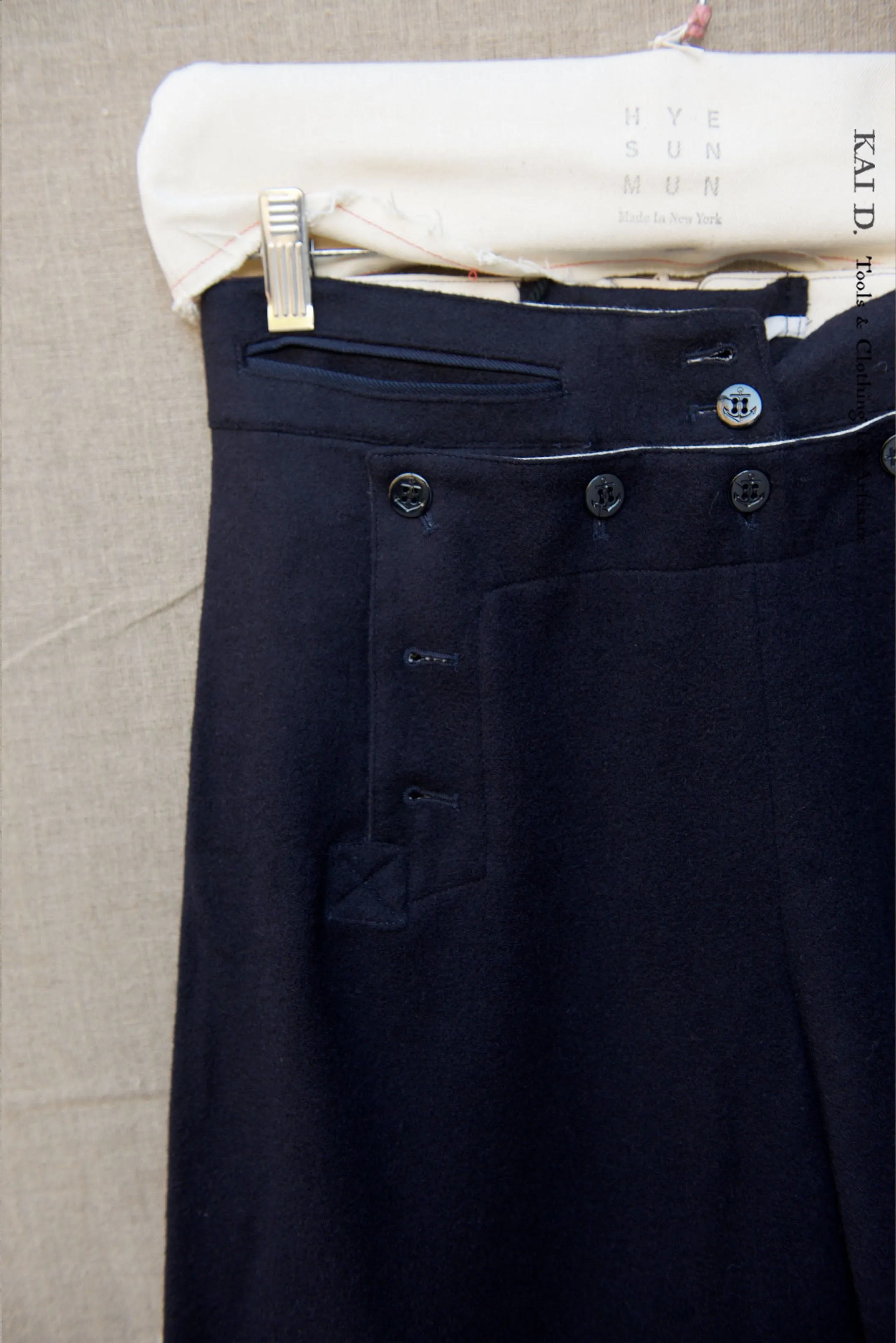 Soft wool sailor pants - Midnight - XS, M