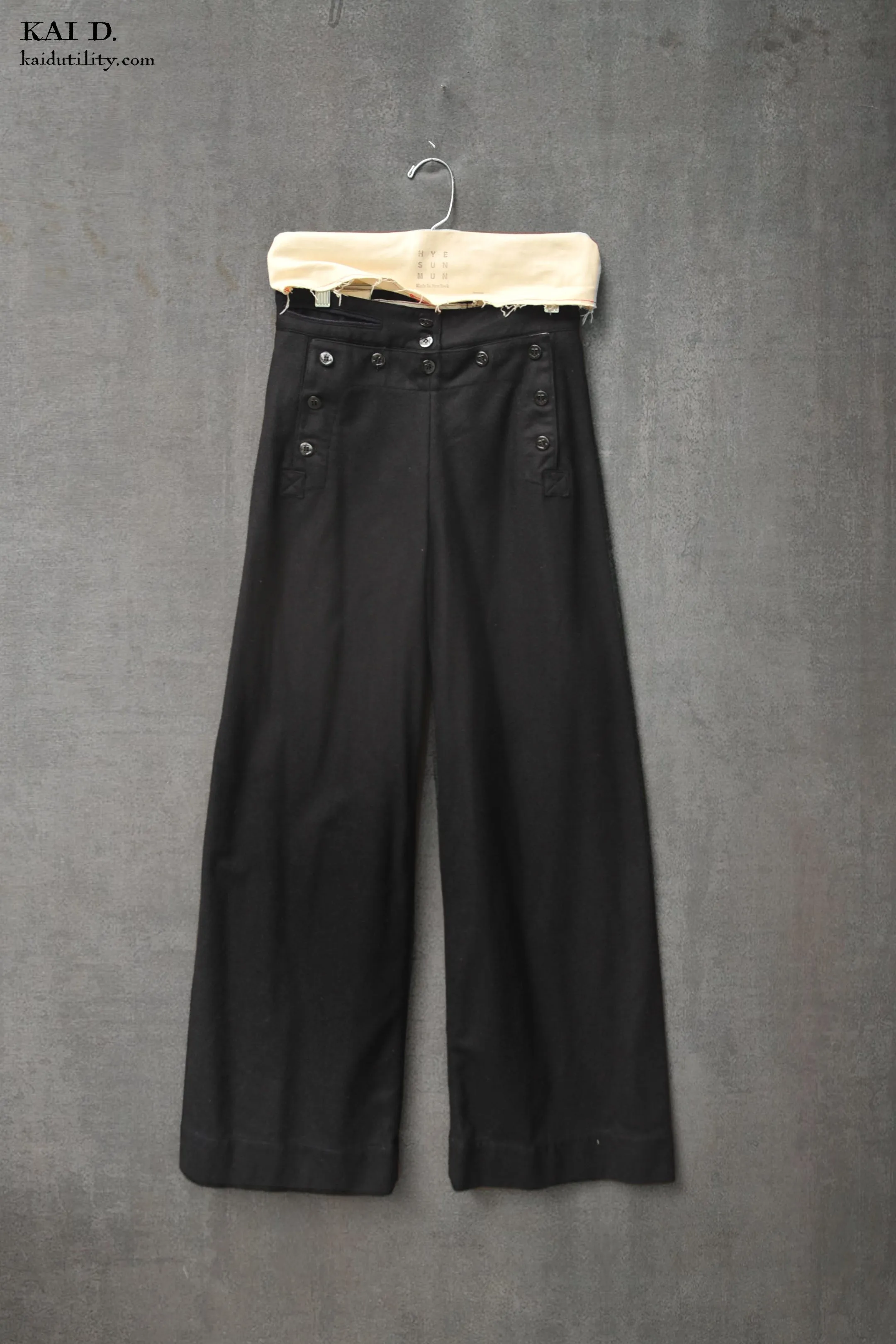 Soft wool sailor pants - Midnight - XS, M