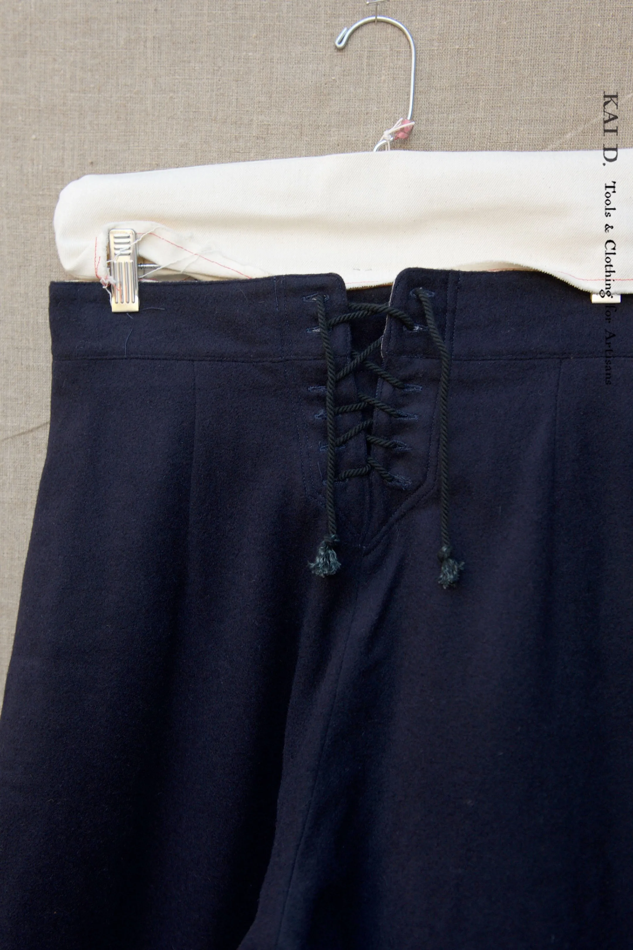 Soft wool sailor pants - Midnight - XS, M