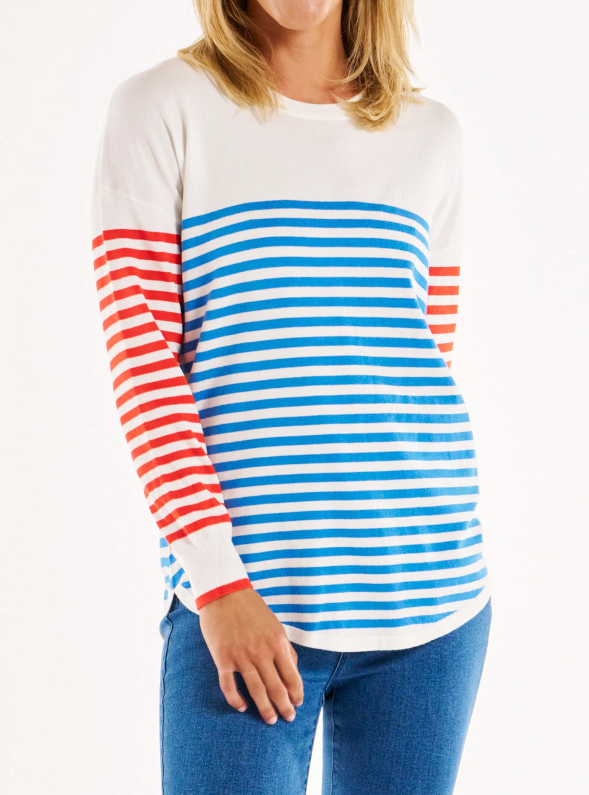 SOPHIE KNIT JUMPER - Red/Blue Stripe