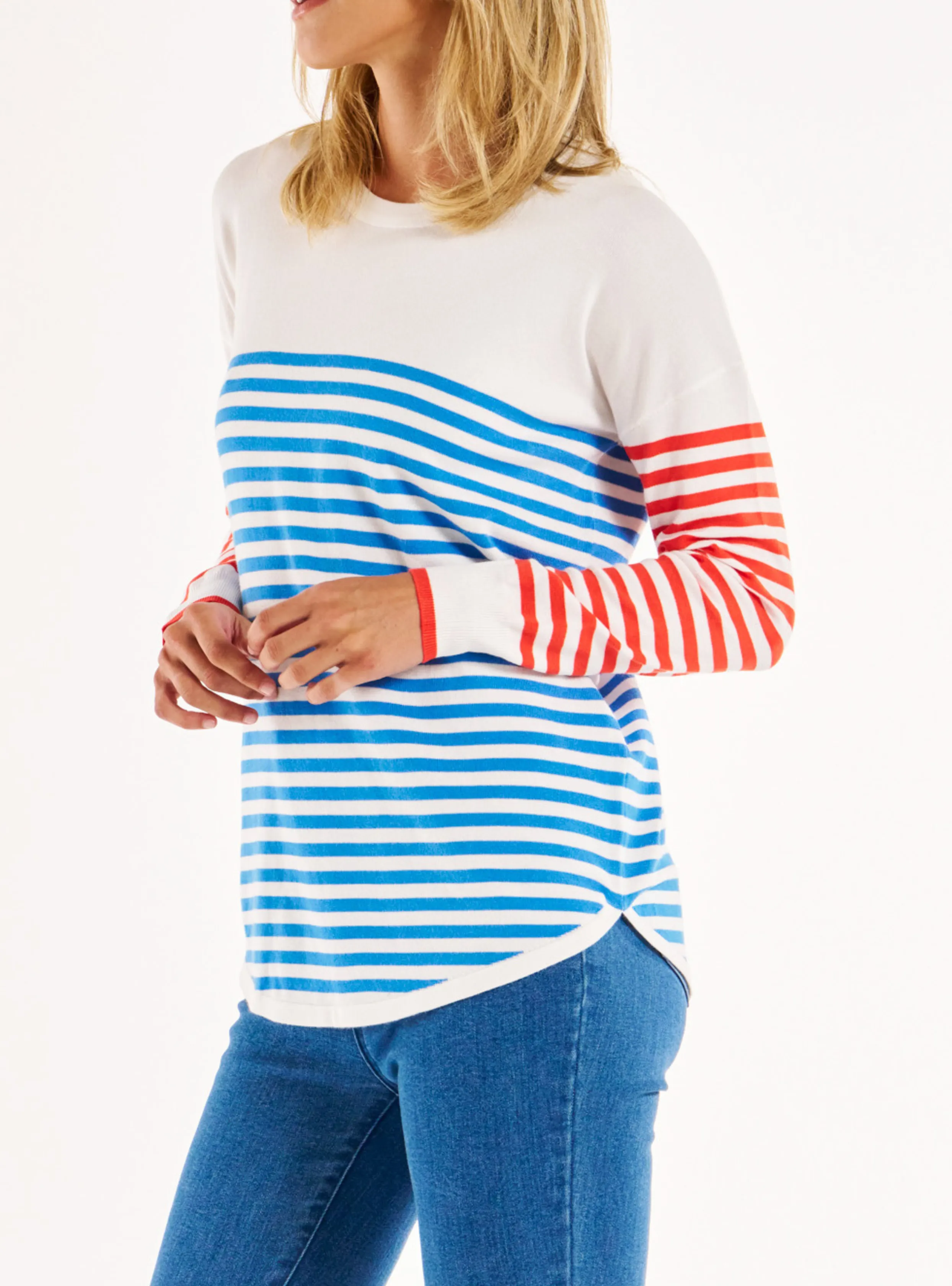 SOPHIE KNIT JUMPER - Red/Blue Stripe