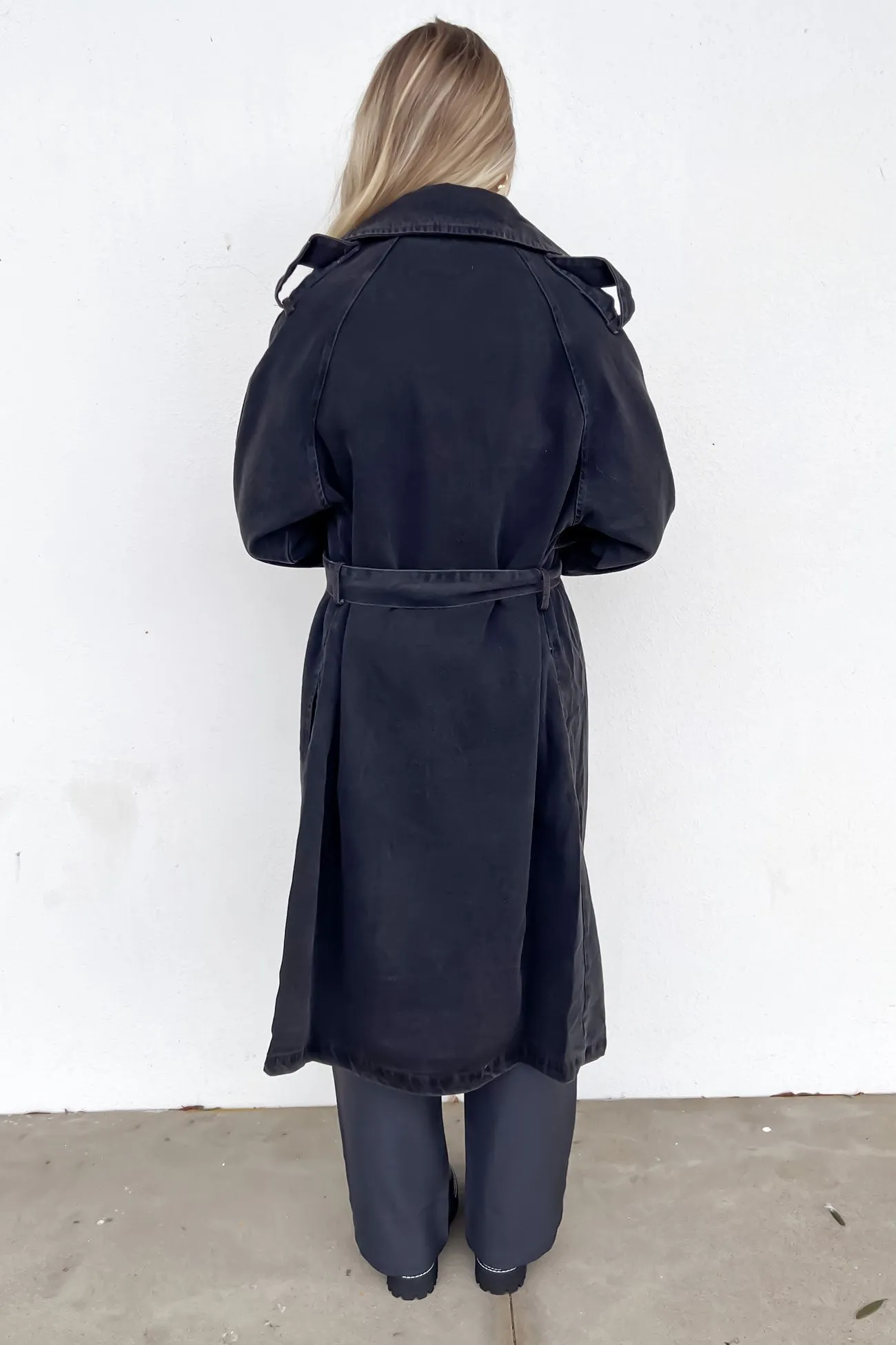 Stacy Denim Trench Black