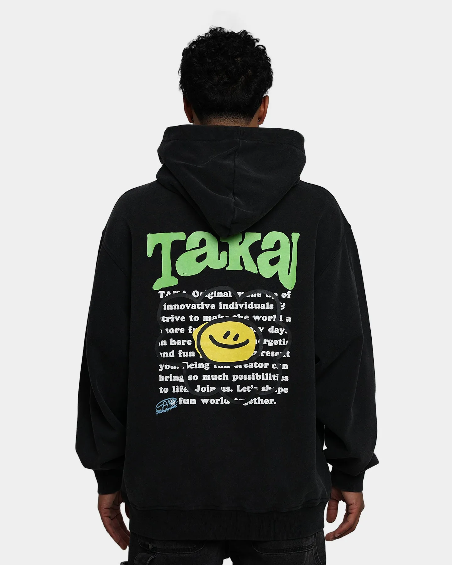 Taka Original Vintage Label Heavy Hoodie Black