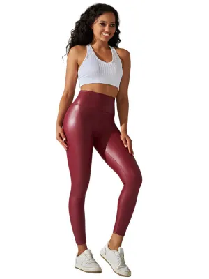 TEEK - Slim Fit High Waist Tight PU Leather Leggings