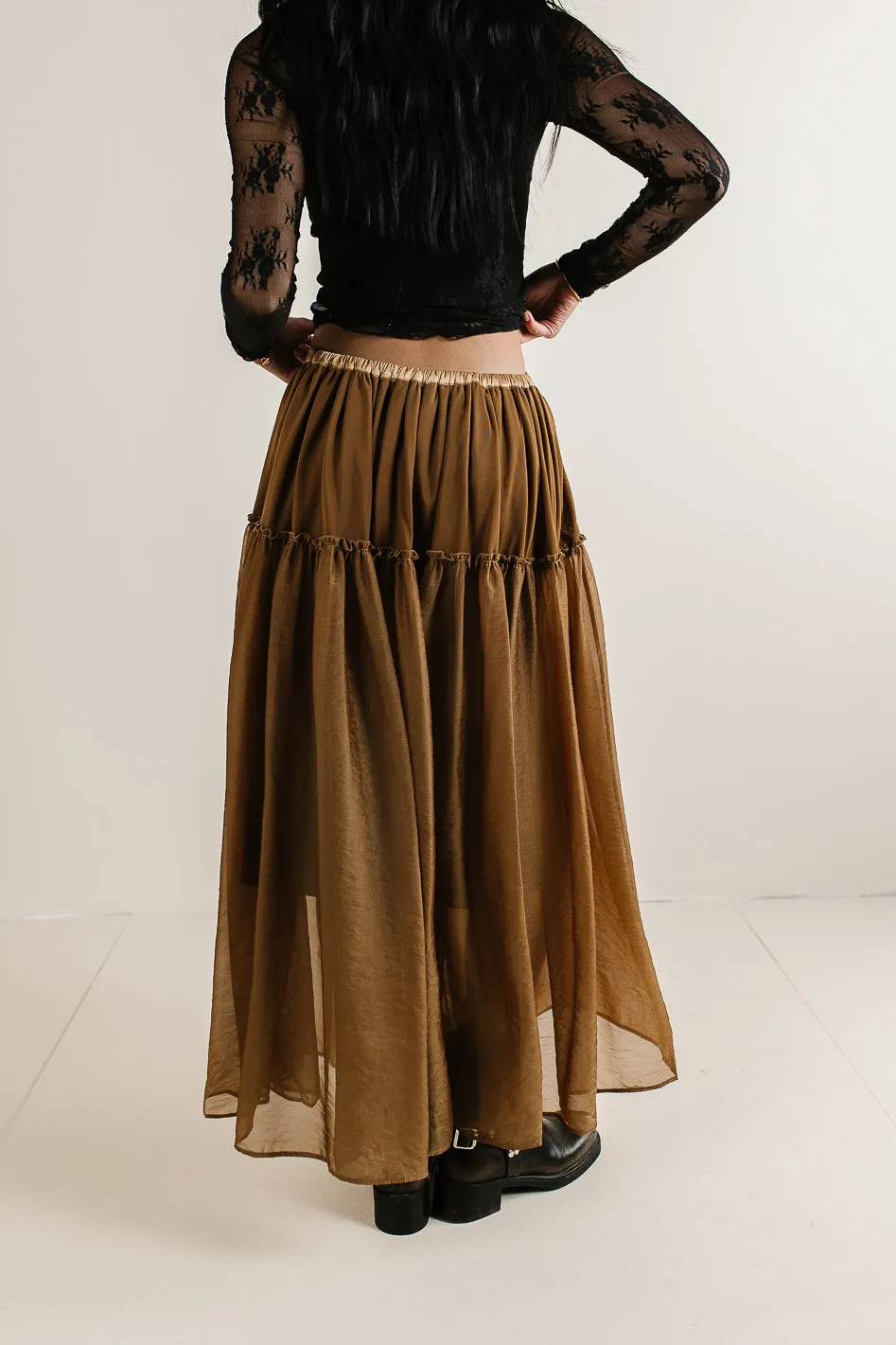 Terrin Tulle Skirt in Olive