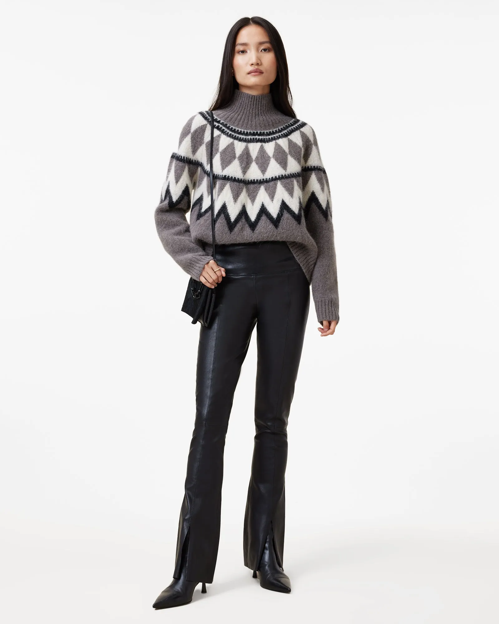 Tura Funnel Neck Relaxed Fit Jumper