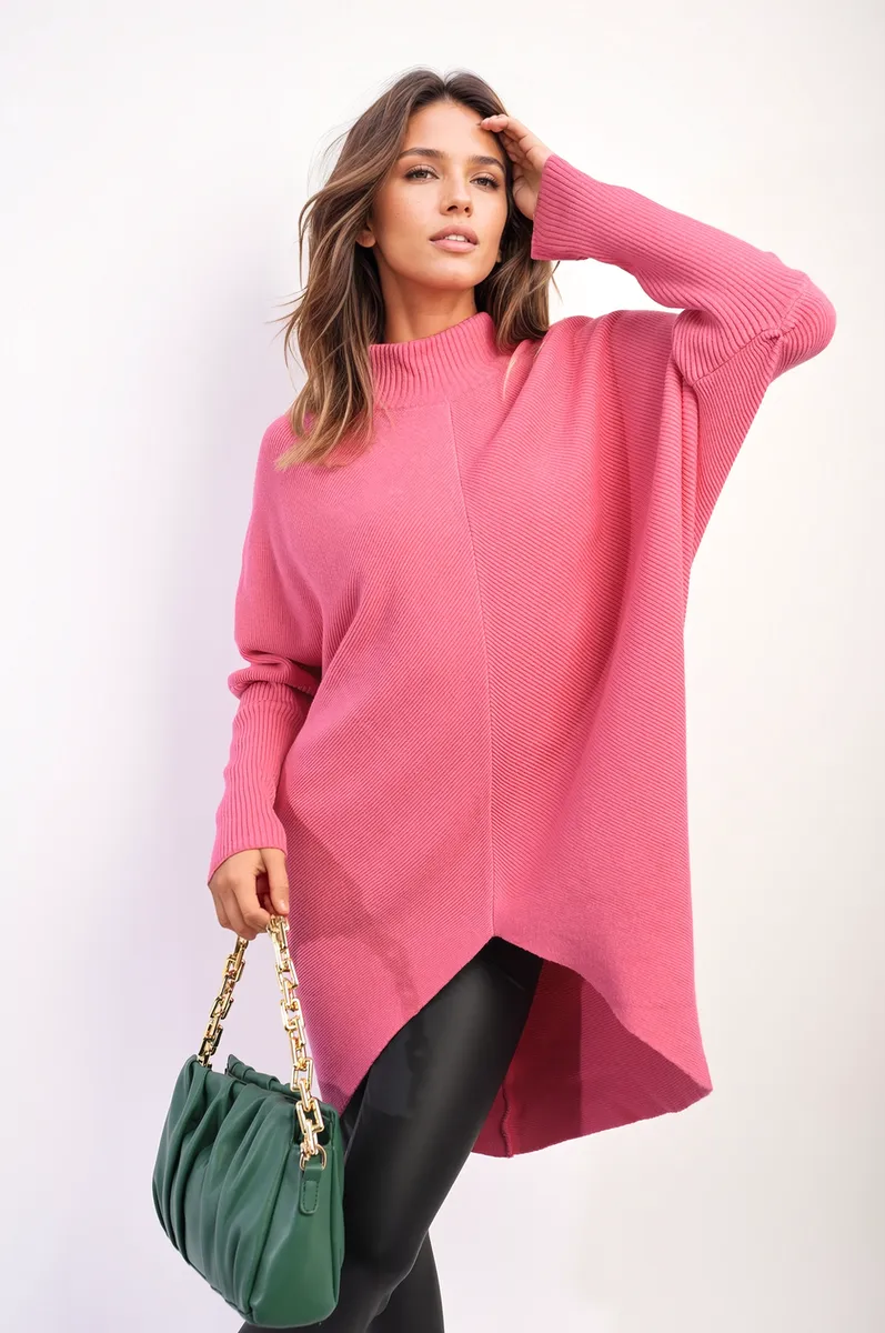 Turtle Neck Longline Knitted Jumper