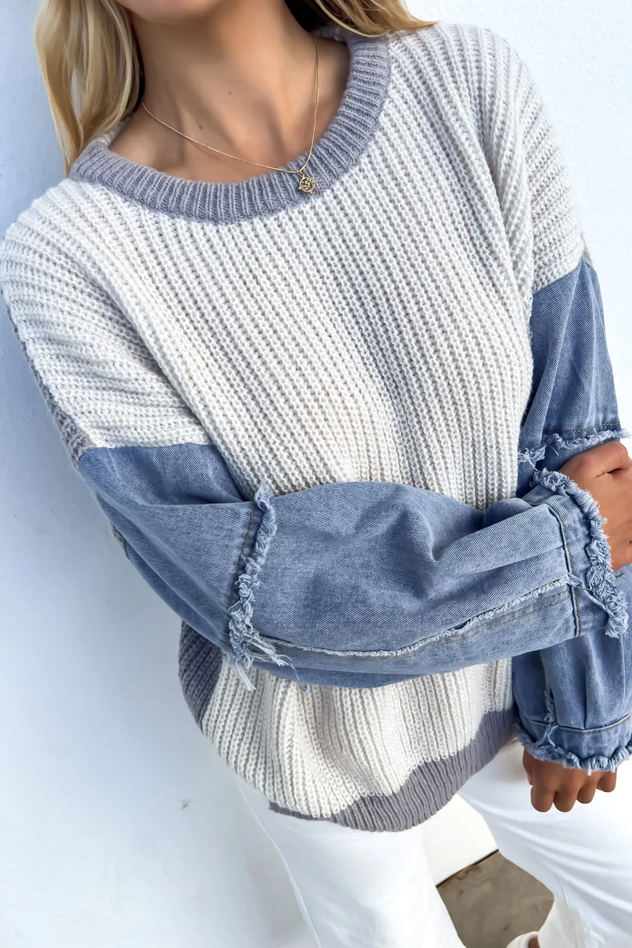 Vayla Knit Jumper Blue Grey