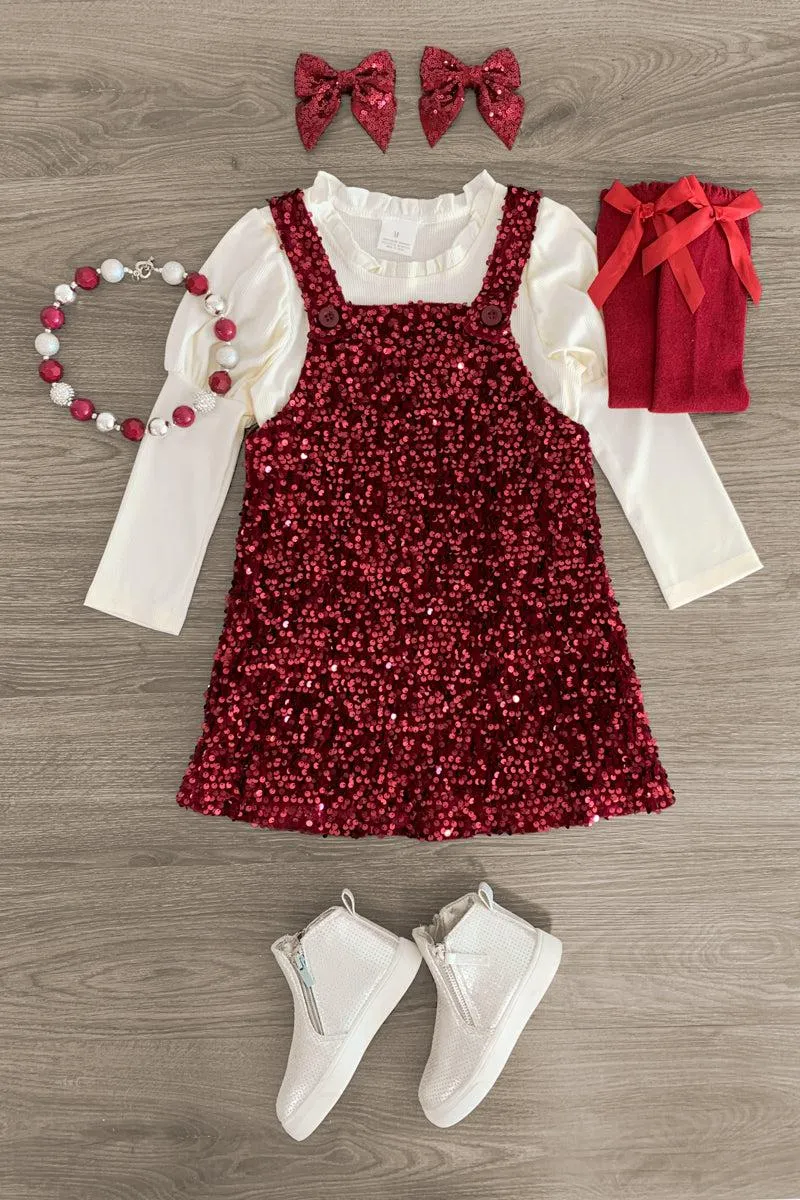 Velvet Sequin Jumper Set