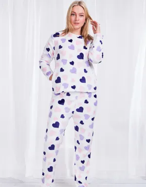 White Love Hearts PJ Set