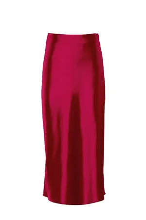 Women Red Maxi Skirt