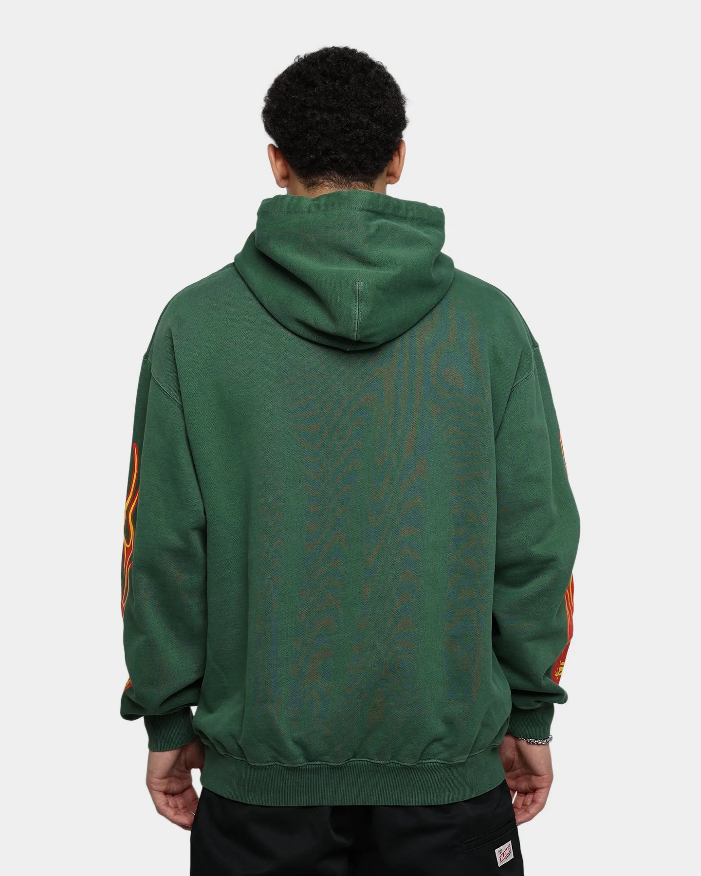 X-Large Pigment Dyed Puff Logo Pullover Hoodie Green